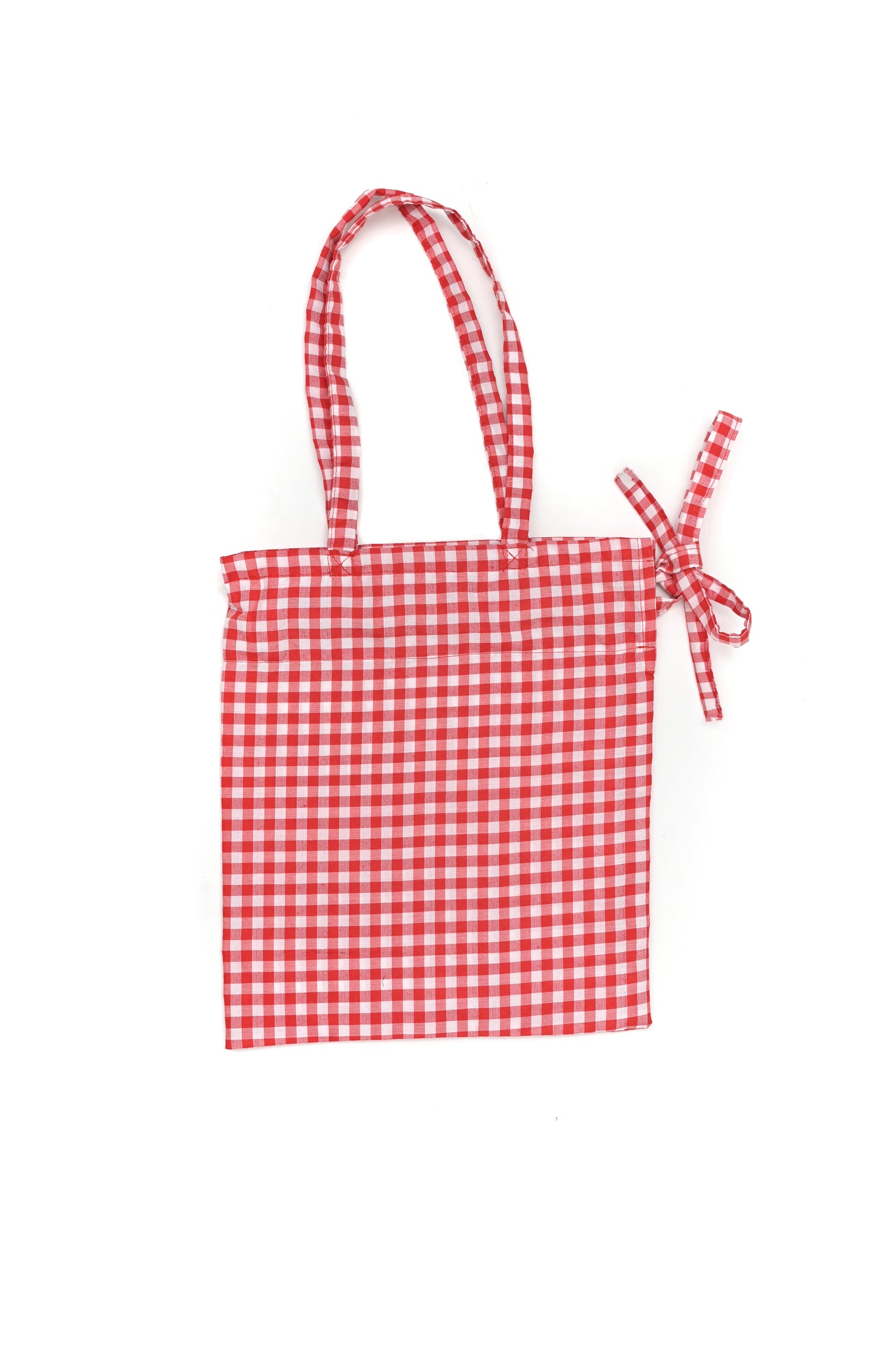 String Red Gingham Bag