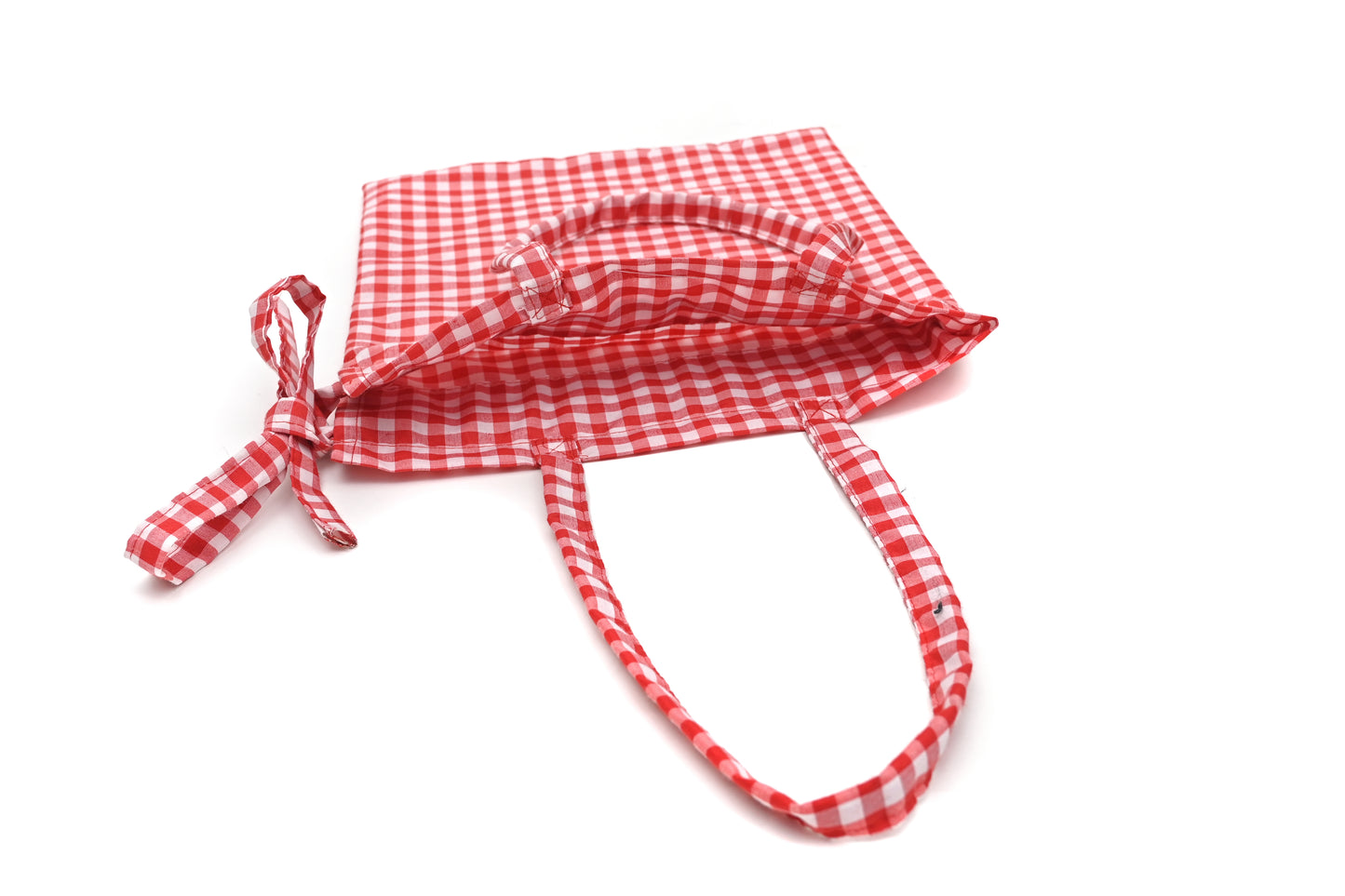 String Red Gingham Bag